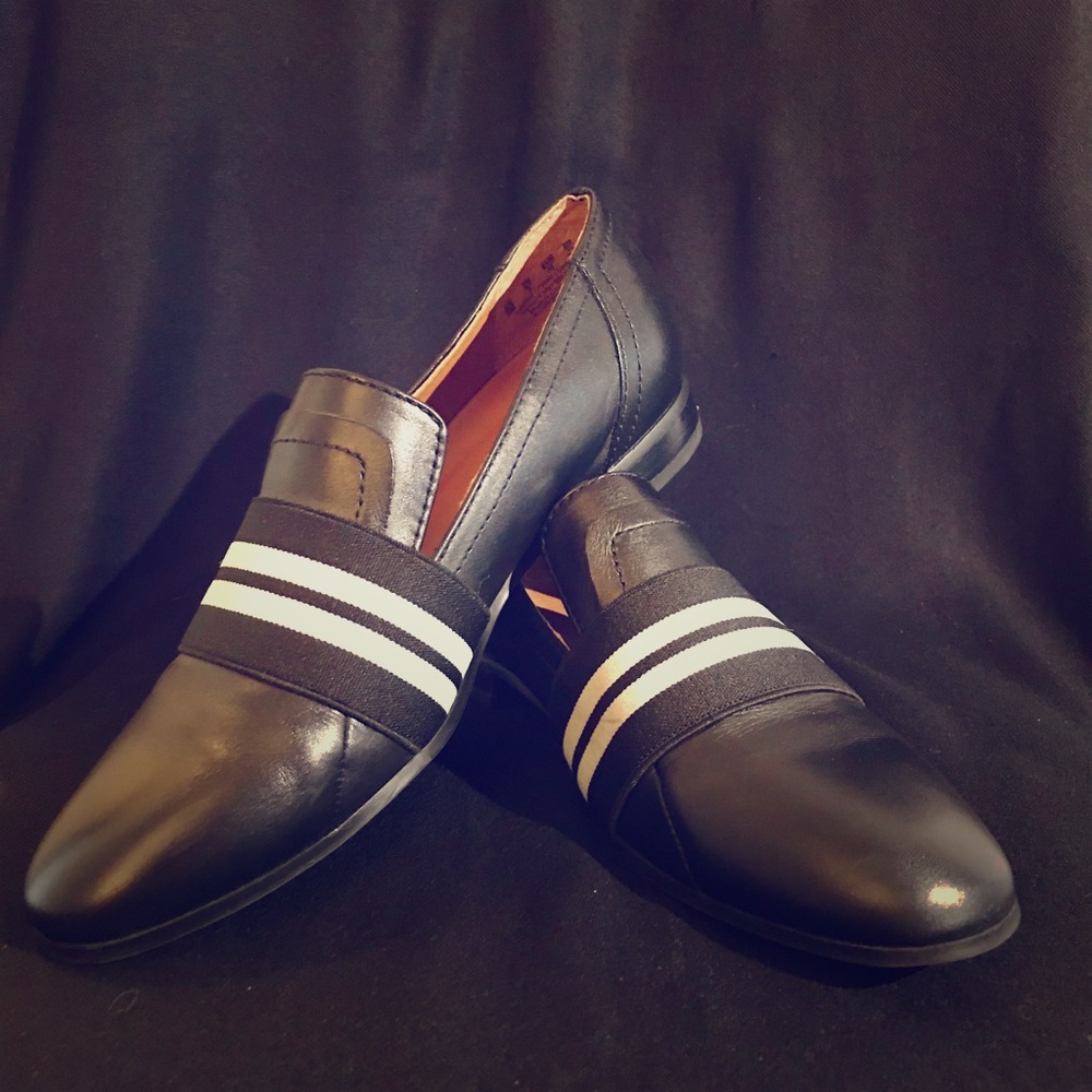 Franco Sarto Odyssey Loafer, Blk & White, Size 5